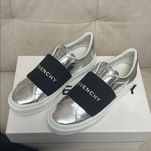 Givenchy Silver Slip-On Sneakers